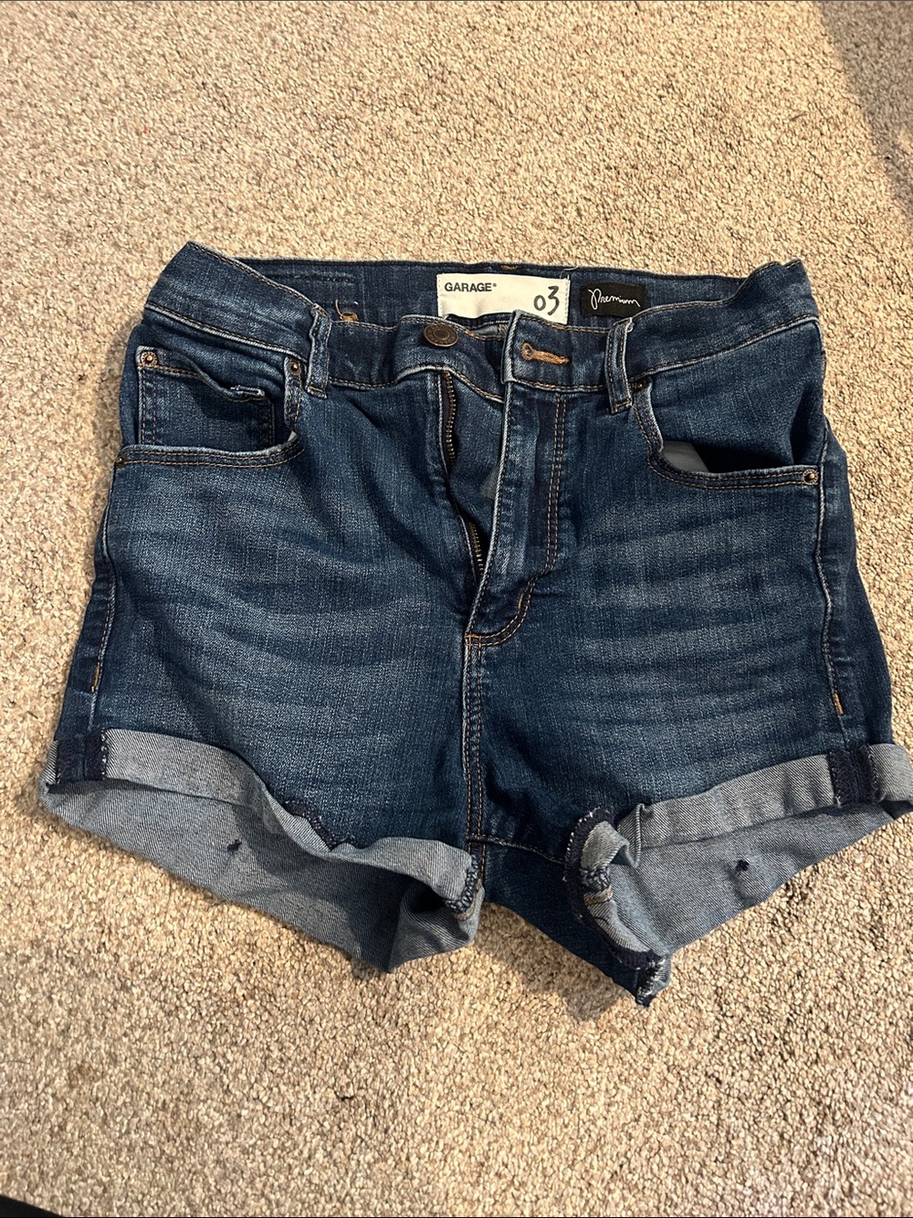 Garage Women's Dark Blue Rolled-Hem Denim Shorts